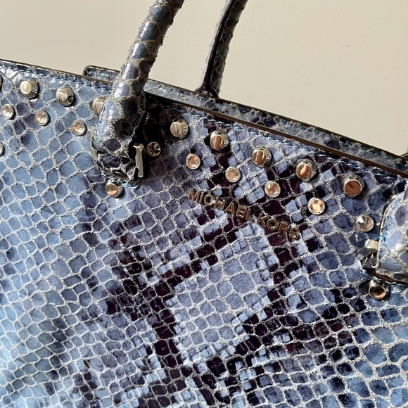 Michael Kors blue python purse - Picture 4 of 5